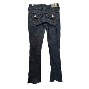 True Religion Womens Hi-Rise Bootcut Jeans Size 27 Dark Wash Made In USA